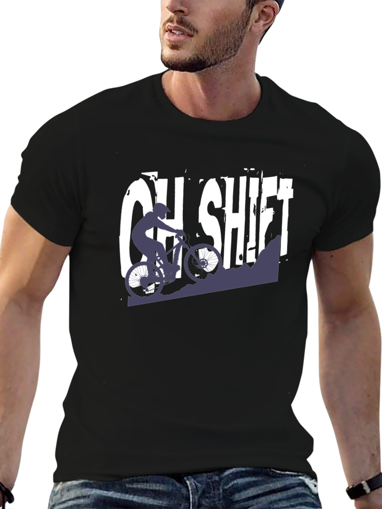 OH SHIFT Mountain Biking T-Shirt - Black