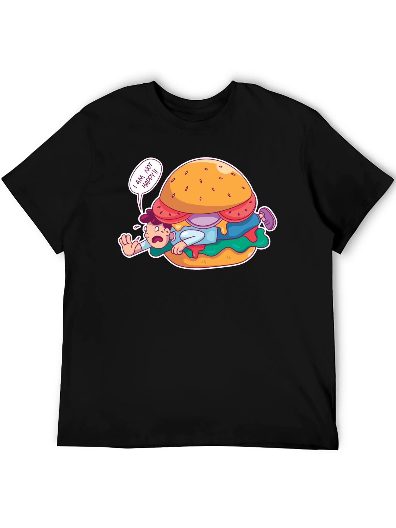 Funny I Am Not Happy Burger Graphic T-Shirt