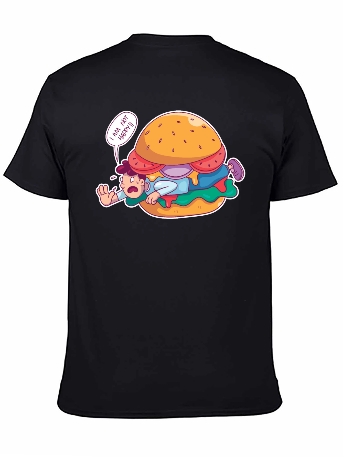 Funny I Am Not Happy Burger Graphic T-Shirt